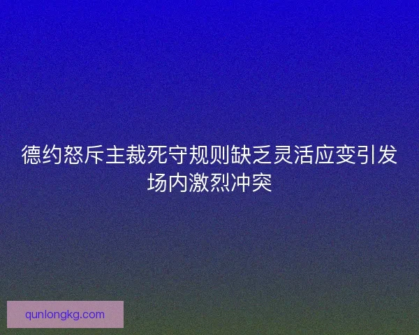 德约怒斥主裁死守规则缺乏灵活应变引发场内激烈冲突